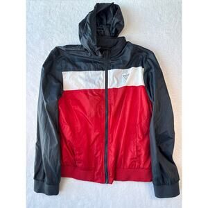 Guess Tri Colorblock Windbreaker Jacket Men Size XL Vintage Style Full Zip
